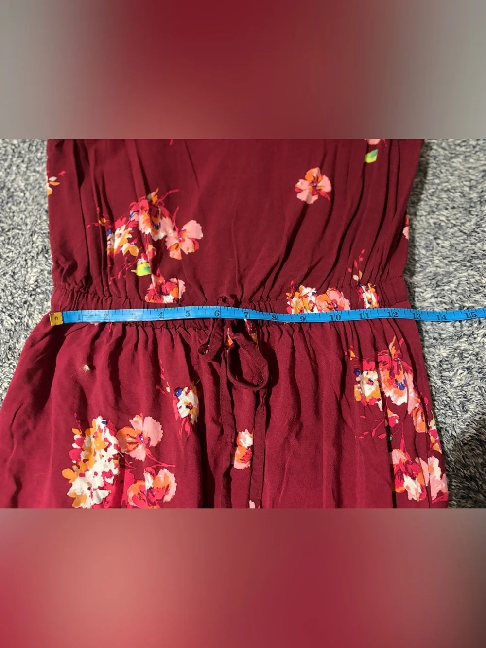 Apt. 9 Burgundy Floral V-Neck Sleeveless Maxi Dress - Picture 11 of 13